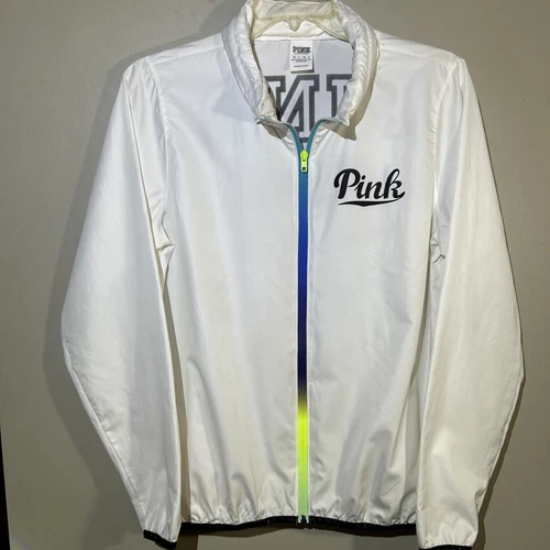 UNDERCOVER Giacca a vento Victorias Secret rosa ombreggiato collo imbuto giacca a vento zip M L