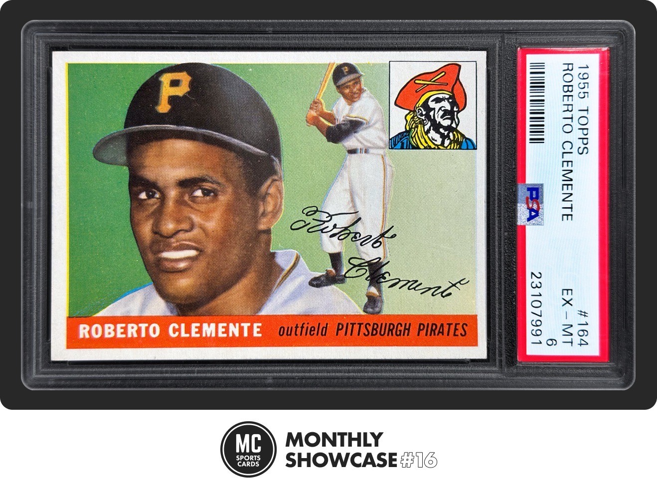 ROBERTO BOB CLEMENTE PSA 6 1955 TOPPS BASEBALL #164 ROOKIE CARD RC EX-MINT HOF