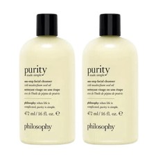 2 PACK Philosophy One-Step Facial Cleanser Purity Natural All Skin Types 16oz