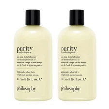 2 PACK Philosophy One-Step Facial Cleanser Purity Natural All Skin Types 16oz