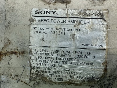 Amplifier Sony XM-4520 Stereo Car Radio - Picture 9 of 9