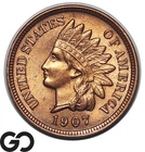 1907 Indian Head Cent Penny, Red, Choice BU++ RD