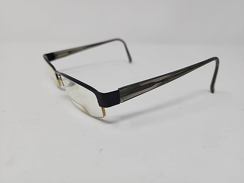 PERRY ELLIS EYEGLASS FRAMES Black Vtg 53-18-140 1/2 Rim Grey/Green NWT PE905A-1 - Picture 3 of 10