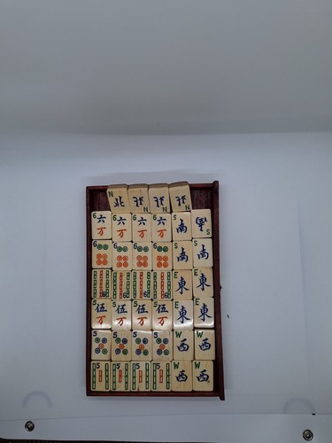 Antique Chinese Mah-Jong Mahjong Set In 5 Drawer Wood Chest Box c.1900's - Picture 12 of 24