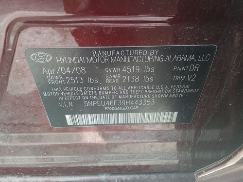 2009-2010 Hyundai SONATA Air Cleaner Intake Box Assembly 3.3L - Picture 9 of 12