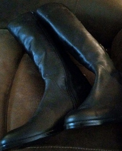 Sanzia 10 1/2 Weitschaft Leder Knie Stiefel LN einmal getragen - Bild 4 von 4