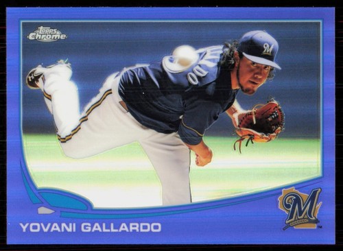 2013 Topps Chrome Purple Refractor Yovani Gallardo Milwaukee Brewers #13