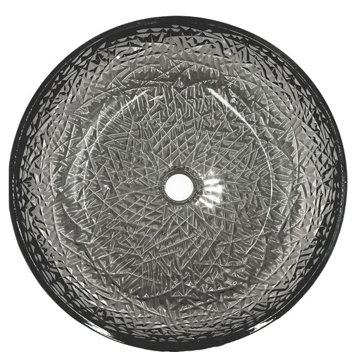 Moonshell 17" Hartglas Rund Badezimmer Gefäß Waschbecken in Hellschwarz - Bild 3 von 7