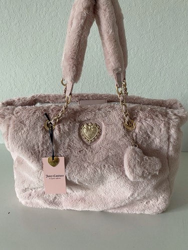 Bolso de Mano Juicy Couture Furry Friends Rosa Polvoriento Rubor Piel Sintética Viral Suave NUEVO - Imagen 2 de 17