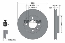 2x TEXTAR Bremsscheibe PRO 92012103 für VW GOLF SEAT AUDI IBIZA B1 6V2 239 JETTA