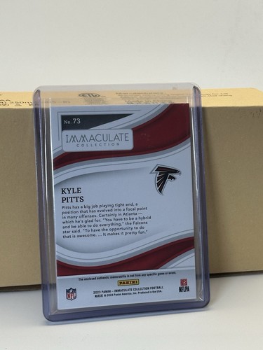 Panini Immaculate Kyle Pitts #73 2023 "parche de 2 colores" SP/25 Atlanta Falcons - Imagen 2 de 2