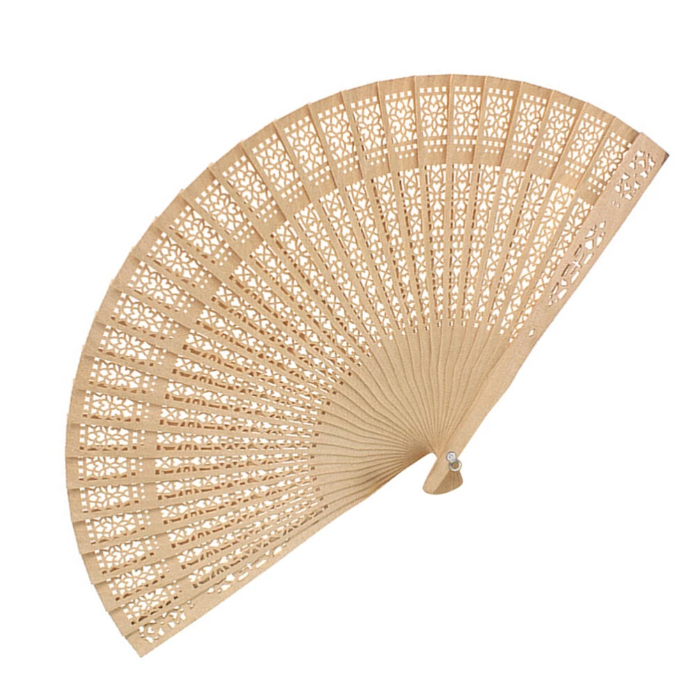 wood fan Scented Hollow Out Vintage Wood Handheld Fans Wooden Hand Fan Wedding