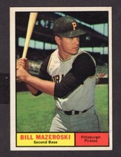 1961 TOPPS BILL MAZEROSKI CARD NO:430 NEAR MINT CONDITION