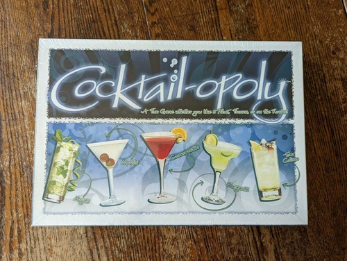 Cocktail-opoly Board Game Cocktail Monopoly Brand New Sealed Party Gift Drinking - 第 1/4 張圖片