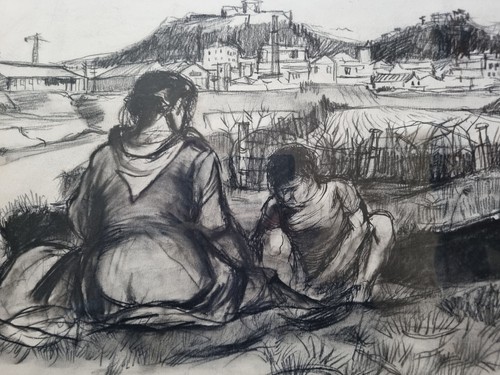 Giovanni Cappelli Cesena Milano signature maternity charcoal drawing dated '53 - Picture 3 of 6