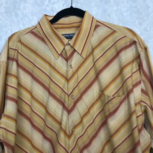 Georgio Ebenni mens orange red chevron stripe XL - Picture 2 of 5