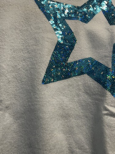 Member's Mark Girls Blue Turquoise My Favorite Sweater Sequin Star 6/6X NWT - Picture 10 of 11
