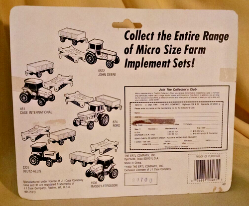 CASE INTERNATIONAL TRACTOR SET NOS ERTL FARM MACHINES MICRO SIZE 461 DISC WAGON. - Picture 2 of 14