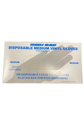 Disposable Powder Free Medium Vinly Gloves, 100 Piece