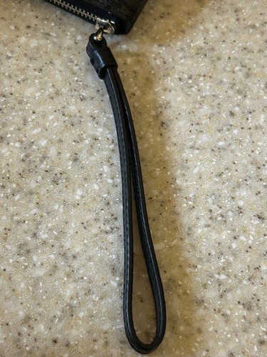 Coach Corner Zip Wristlet Signature Canvas Black Gray - Afbeelding 3 van 9