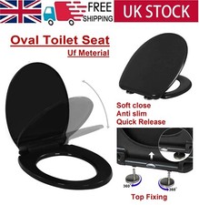 Slow Soft Close Toilet Seat Cover Bathroom Loo Seat WC Heavy Duty Seat Anti Slam