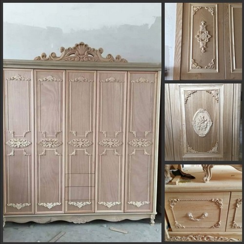 Furniture Mouldings-Decal 10*Wooden Carved Flower Onlay DIY-Home Decor Applique - Picture 4 of 9