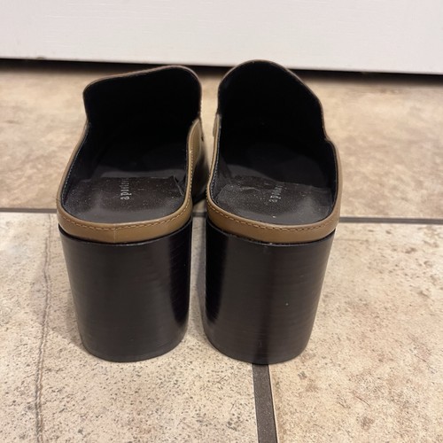 Vintage Apostrophe Tan Leather Brown Square Toe Mules Size 7 - Picture 5 of 10