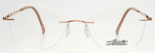 SILHOUETTE 5521 EU 3530 Rose Gold Womens Semi Cat Eye Eyeglasses 53-19-140 B:42 - Picture 2 of 15