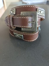 Vintage BILLY BELTS Brown Leather Western Belt Silver Conchos K42