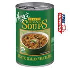 Amy’s Soup, Vegan Hearty Rustic Italian Vegetable Soup, Gluten Free, 14 Oz,