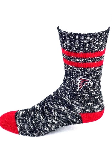 Atlanta Falcons Football Black & Red Alpine Knit Crew Socks - Picture 1 of 3