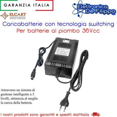 ELCART NEW CARICA BATTERIA 36V PER BATTERIE AL PIOMBO BICI BICICLETTA ELETTRICA 36V NEW
