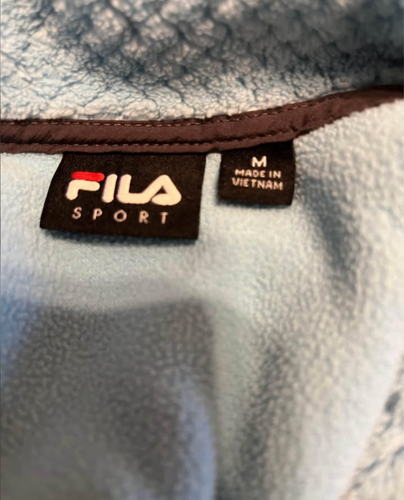Fila Sport Fleece Jacket Woman's Size Medium Full Zip Blue Black Long Sleeve - Picture 3 of 3