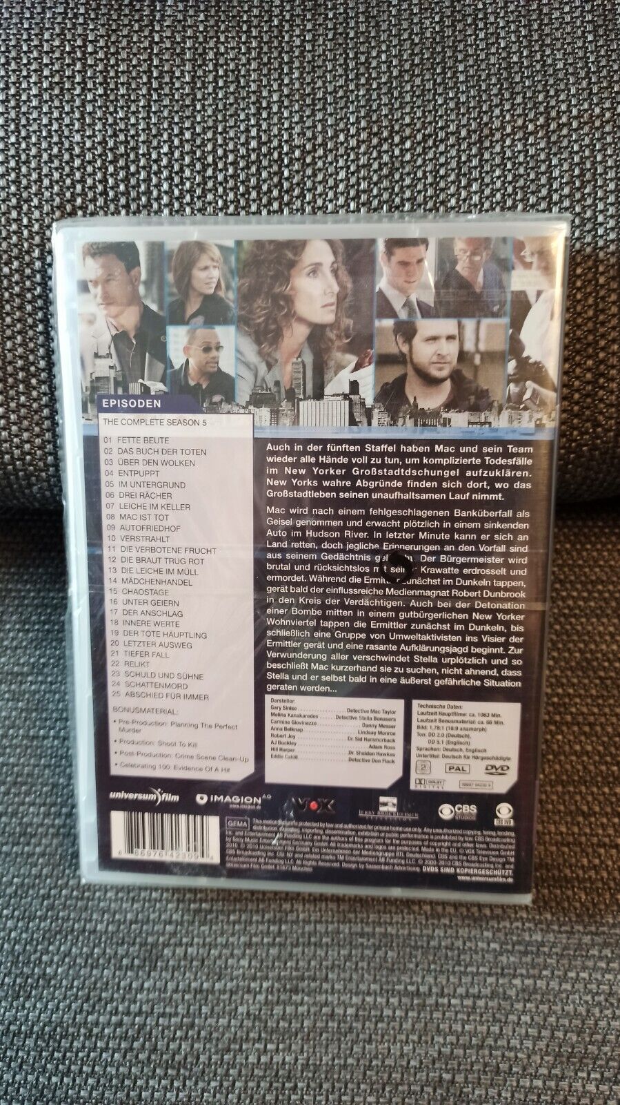CSI NY Season 5 [6 DVDs] von Rob Bailey David von Ancken Staffel 5 Neu Folie