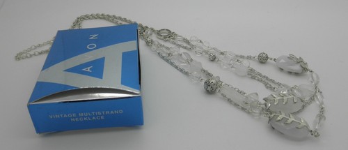 AVON Vintage Multistrand Necklace 28" chain Silvertone - Picture 1 of 3