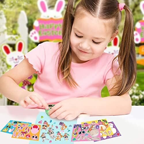 96 Sheets DIY Easter Stickers for Kids with Bunny Egg Chick Designs Crafts Fun - Picture 5 of 6