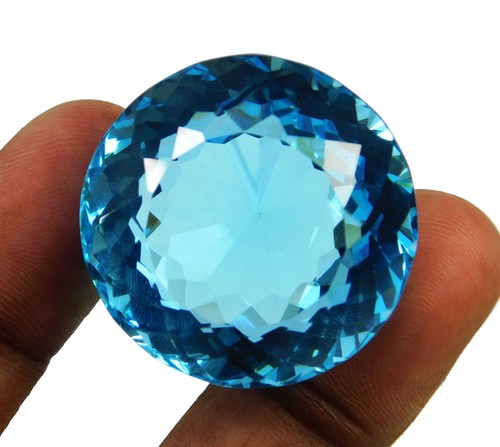 122.90 Ct Natural Sky Blue Aquamarine, Round Shape, "Certified" Loose Gemstone - Picture 10 of 11