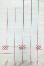 White 1pc Aso Oke Handwoven Material Head Wrap-Stole