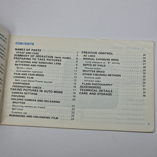 Minolta X-9 Camera Original Instructions User Manual, 1990, English - Picture 3 of 7