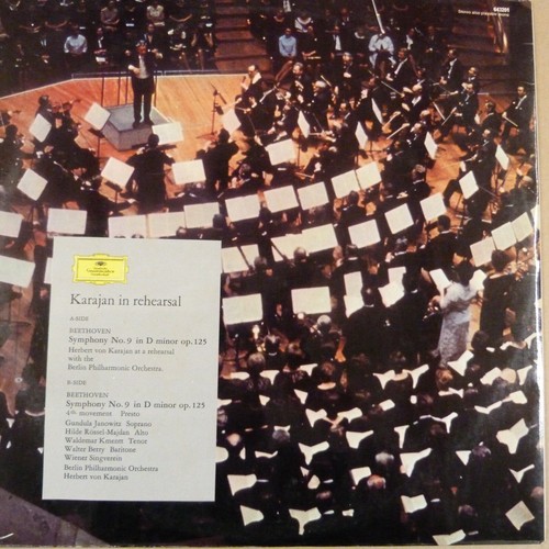 LP vinyl record KARAJAN in rehearsal Beethoven 9th symphony 643201 D Grammophon - Imagen 2 de 5