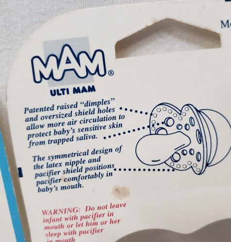 Vintage Ulti MAM Pacifier Blue Earth Stars 1995 Sassy Orthodontic Latex Nipple - Picture 13 of 20