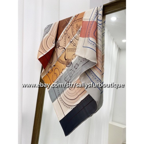 2025 Sallys 18 Momme Twill Silk Wrap Scarf Belt Patchwork Print 2 Face Shawl 35" - Picture 27 of 44