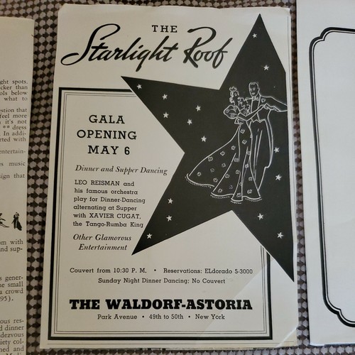 Vntg 1930s Playbills Lot 1/4 Sheet Music Ads Draper Cooley Duchin Brandywynne NY - Picture 4 of 8