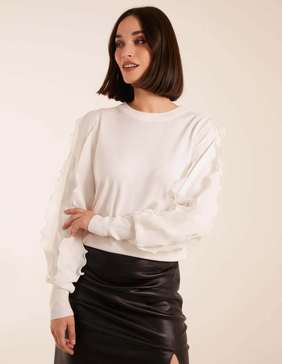 Jumper with store frill sleeves