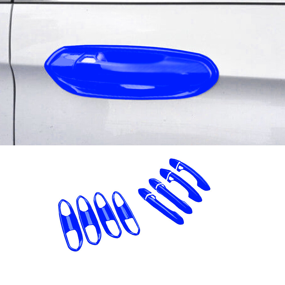 Car Side Door Handle Bowl Frame Cover 16PCS For Ford Edge 2015-2020 Bright Blue