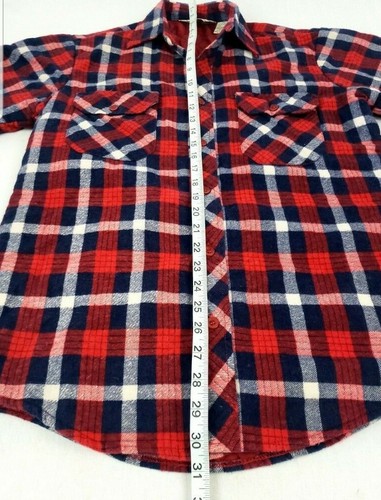 Abrigo Timber Run Vintage Franela Para Hombre S Rojo Tartán Forrado a Cuadros L/S Botón Chaqueta - Imagen 6 de 6