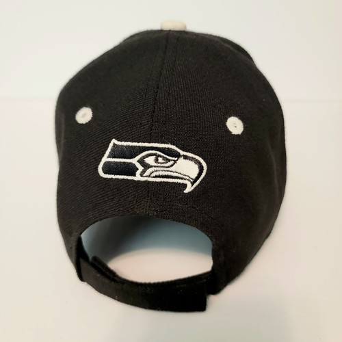 New Era 9Forty Youth Seattle Seahawks NFL Adjustable Strapback Hat Cap Black EUC - Bild 4 von 8