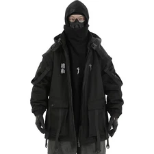 Niepce Men's Movement Winter Parka Japanese Streetwear Coat with Hood