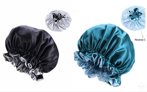 Large Satin bonnet for Curly Hair, Double Layer Reversible Silk Hair Sleep Cap - Picture 16 of 20