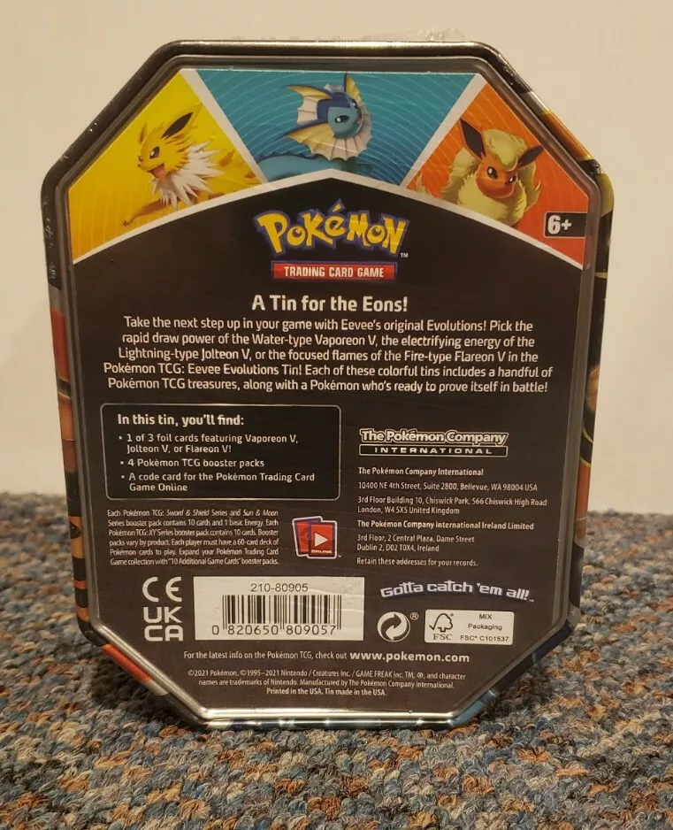 Pokemon TCG: Eevee Evolutions Tin (Assortment) – Cardatello